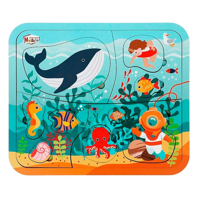 Пазл многослойный для малышей Загадки океана 27 деталей Mapacha 962221 1